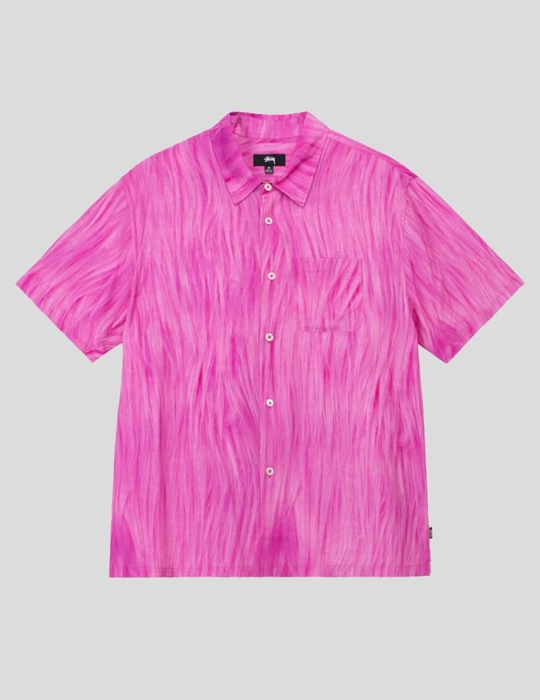 Camisa STUSSY fur print shirt pink